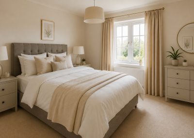 Luxury bedroom painting and feature wall finish
