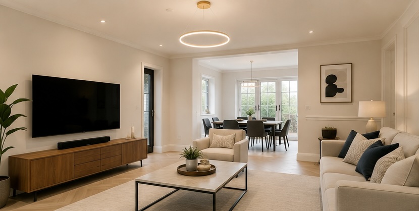 Family home interior painting and decorating transformation